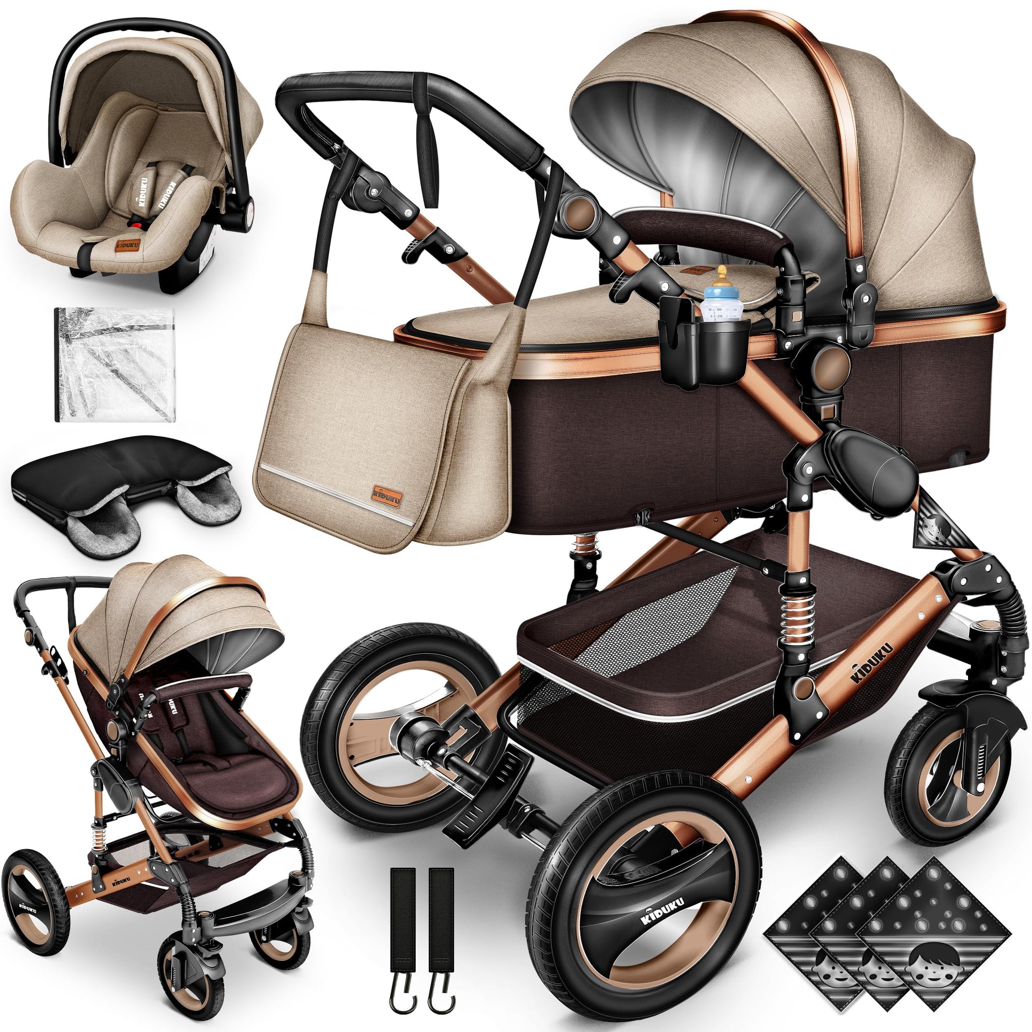 KIDUKU 3-in-1 XXL Complete Pram Set incl