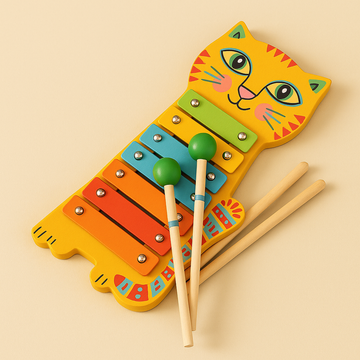 Katzen-Xylophon aus Holz